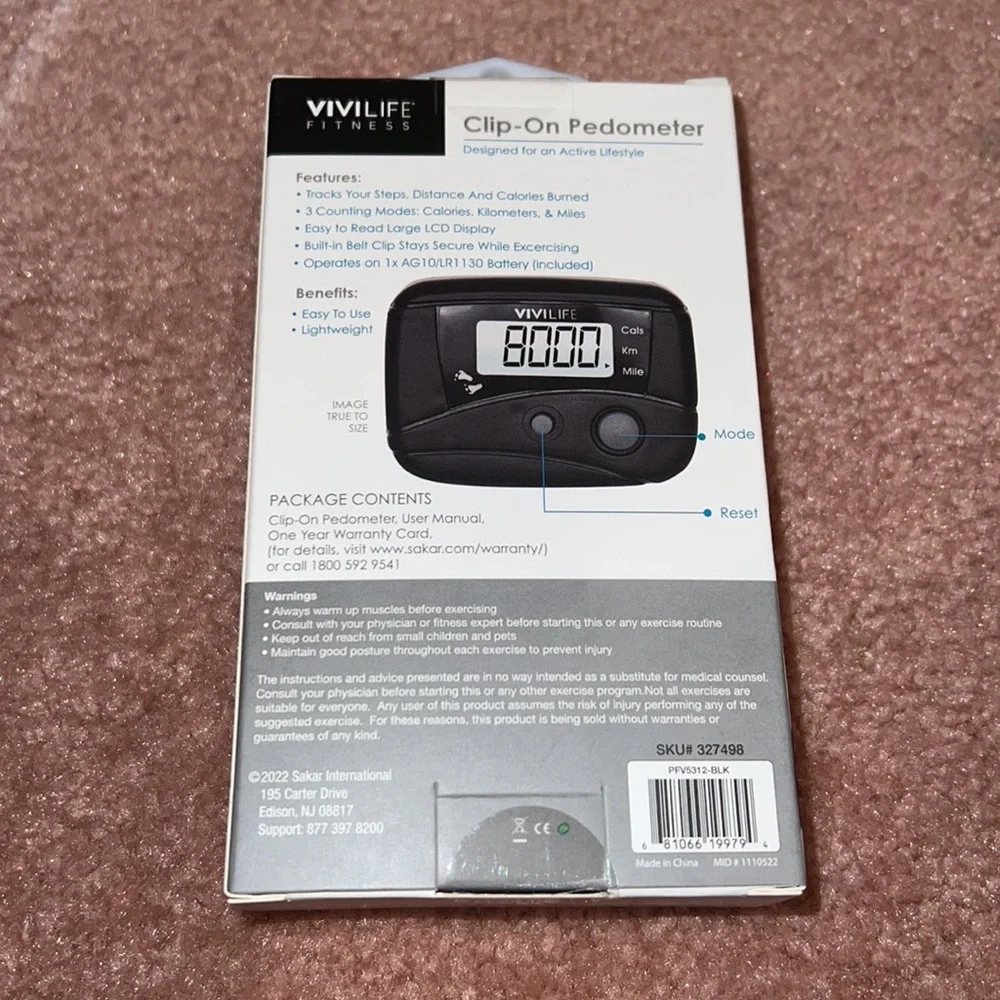 NWT ViviLife Fitness Clip On Pedometer Stay Fit Stay Fit